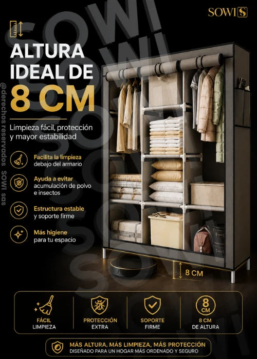 🏠 CLOSET DESARMABLE DE TELA + COMBO ZAPATERO TELA 10 NIVELES 🏠