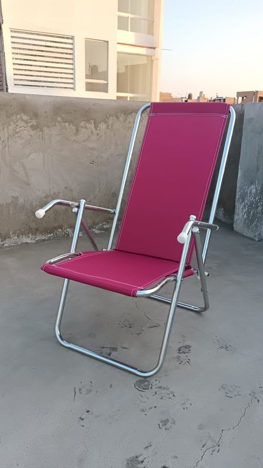 Silla plegable y/o perezosa metal galvanizado || soporta 150 kilos