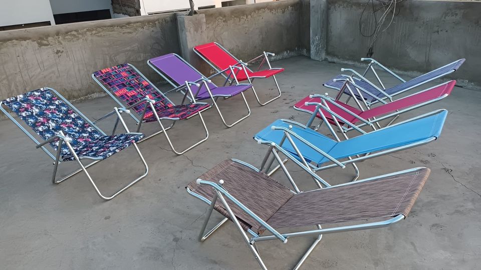 Silla plegable y/o perezosa metal galvanizado || soporta 150 kilos