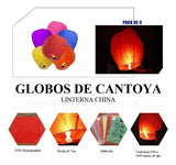 PACK 3 GLOBOS LUMINOSOS DE DESEOS LINTERNA VOLADORA CHINA